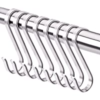 Ganchos en Forma de S 8 PCS Ganchos para Colgar- Plata S Hook- S Ganchos Cocina Metal Acero Inoxidable Ganchos- para el…